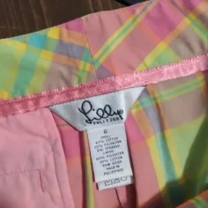 Pantalon Capri Lilly Pulitzer Taille 6 - Plaid Rose Blanc Vert - État Excellent